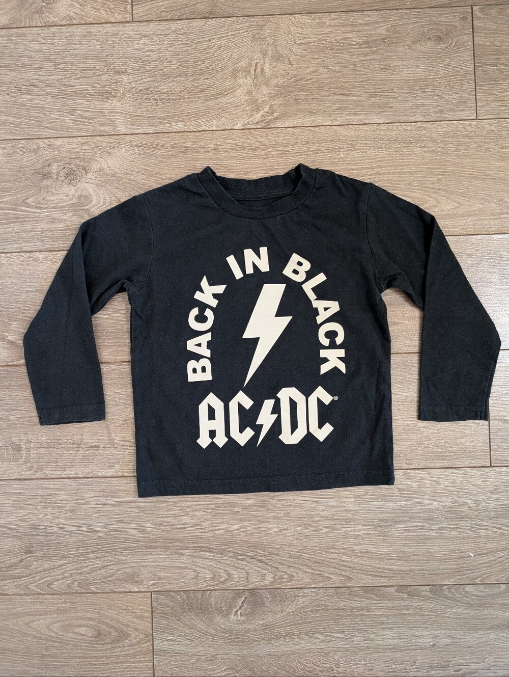 AC/DC Back in Black Toddler Long Sleeve Tee 3T Rock Band Shirt